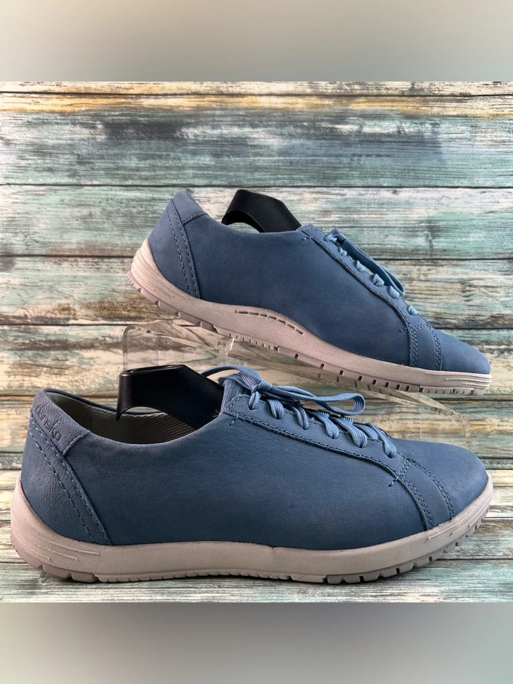Dansko Leela Sneakers Womens Size 9.5-10 Waterproof Blue Nubuck Leather Lace Up